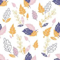 Seamless leaf fashion pattern in scandinavian style, vector illustration. Endless decorative floral texture background with leaves for textile print and wallpaper.