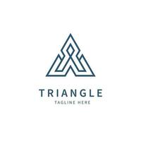 AW letter with a triangle shape. monoline concept, line art logo vector