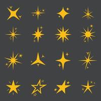 Flat Sparkling star set collection vector