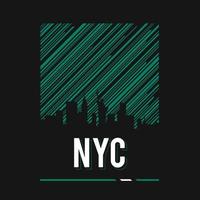 New York City t-shirt design and line art city design. Vector print