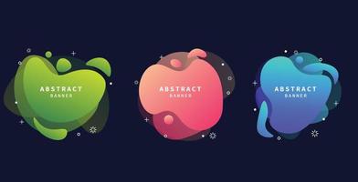 Modern liquid abstract set. Gradient abstract banner with flowing liquid shape vector