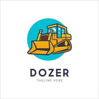 dozer logo construction heavy equipment illustration vector