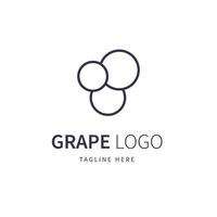 Grape minimalist Logo luxury simple with Gaya line art monoline vector