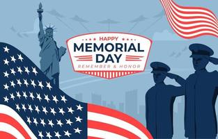 Flat US Memorial Day Concept vector