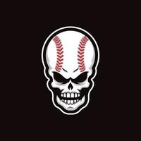 Baseball Skull illustration logo, soccer ball with skull and inscription vector