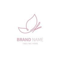 Butterfly flying logo with monoline or line art concept. beautiful logo vector
