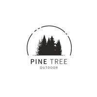 Pine tree logo Nature in circle vector