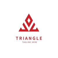 triangle logo abstract letter A in red color temple logo vector