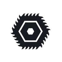 saw illustration with hexagon shape vector