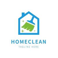 hogar limpio logo ilustración icono vector