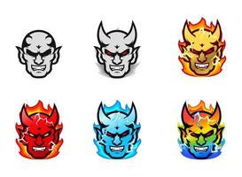 colección de emotes de la insignia del diablo. se puede usar para youtube de contracción. establecer ilustración vector