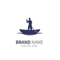 boat logo illustration boat with people flat design vector