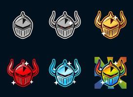 colección de emotes de insignia de caballero. se puede usar para youtube de contracción. establecer ilustración vector