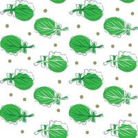 Kale leaf seamless pattern, vector illustration.