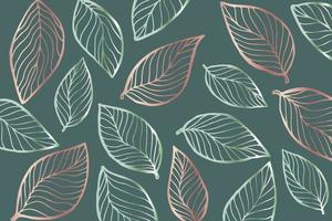 Metallic pink and green leaf background, vector illustration.
