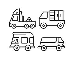 ilustración de icono de camión y furgoneta vector
