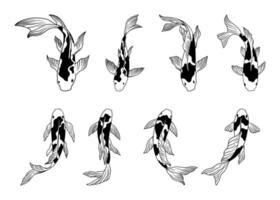vector de ilustración de plantilla de diseño de icono de pez koi