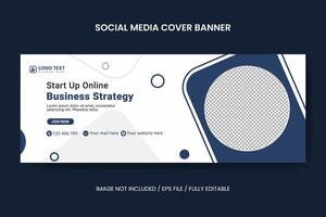 Creative Start-Up online Business Strategy social media facebook cover template, web banner template, corporate banner, header, business webinar banner