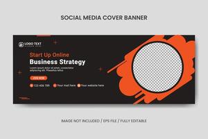 Creative Start-Up online Business Strategy social media facebook cover template, web banner template, corporate banner, header, business webinar banner vector