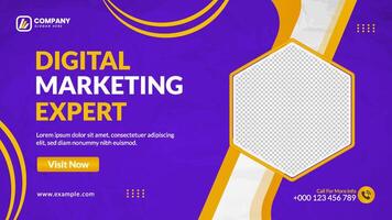 banner web de marketing digital, banners comerciales azules profesionales con espacio de imagen vector