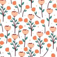 seamless pattern flower and leaves. botanical wallpaper for fabric print, textile vector