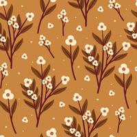 seamless pattern flower and leaves. botanical wallpaper for fabric print, textile vector