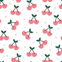 seamless pattern hand drawing cartoon cherry. fruit wallpaper for fabric print vector