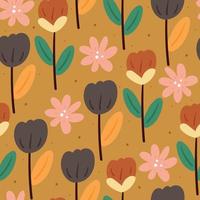 seamless pattern flower and leaves. botanical wallpaper for fabric print, textile vector