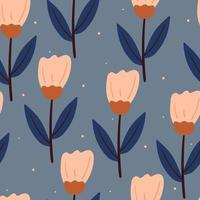 seamless pattern flower and leaves. botanical wallpaper for fabric print, textile vector