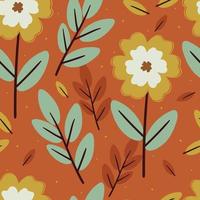 seamless pattern flower and leaves. botanical wallpaper for fabric print, textile vector