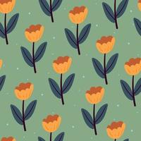 seamless pattern flower and leaves. botanical wallpaper for fabric print, textile vector