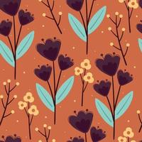 seamless pattern flower and leaves. botanical wallpaper for fabric print, textile vector