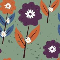 seamless pattern flower and leaves. botanical wallpaper for fabric print, textile vector