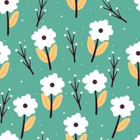 seamless pattern flower and leaves. botanical wallpaper for fabric print, textile vector