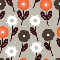 flores y hojas de patrones sin fisuras. papel tapiz botánico para estampado de tela, textil vector