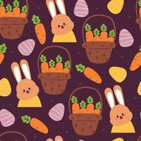 seamless pattern hand drawing cartoon bunny and cute element. for fabric print, textile vector