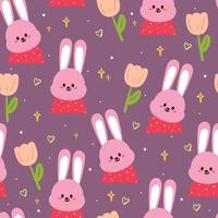 seamless pattern hand drawing cartoon bunny and cute element. for fabric print, textile vector