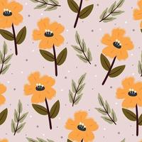 seamless pattern flower and leaves. botanical wallpaper for fabric print, textile vector