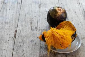 Ripe peeled Palmyra palm fruits  used as ingredients of Thai sweets Toddy palm cake Kanom Tarn photo