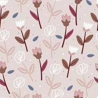 seamless pattern flower and leaves. botanical wallpaper for fabric print, textile vector