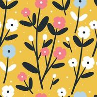 seamless pattern flower and leaves. botanical wallpaper for fabric print, textile vector