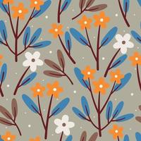 seamless pattern flower and leaves. botanical wallpaper for fabric print, textile vector