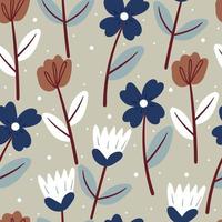 seamless pattern flower and leaves. botanical wallpaper for fabric print, textile vector