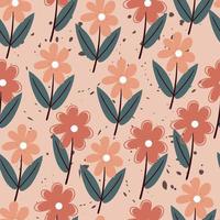 seamless pattern flower and leaves. botanical wallpaper for fabric print, textile vector