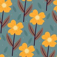 seamless pattern flower and leaves. botanical wallpaper for fabric print, textile vector