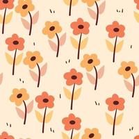 seamless pattern flower and leaves. botanical wallpaper for fabric print, textile vector