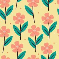 seamless pattern flower and leaves. botanical wallpaper for fabric print, textile vector