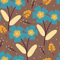 seamless pattern flower and leaves. botanical wallpaper for fabric print, textile vector