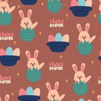 seamless pattern hand drawing cartoon bunny and cute element. for fabric print, textile vector