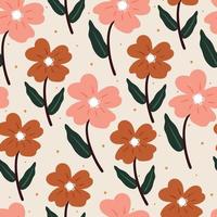 seamless pattern flower and leaves. botanical wallpaper for fabric print, textile vector